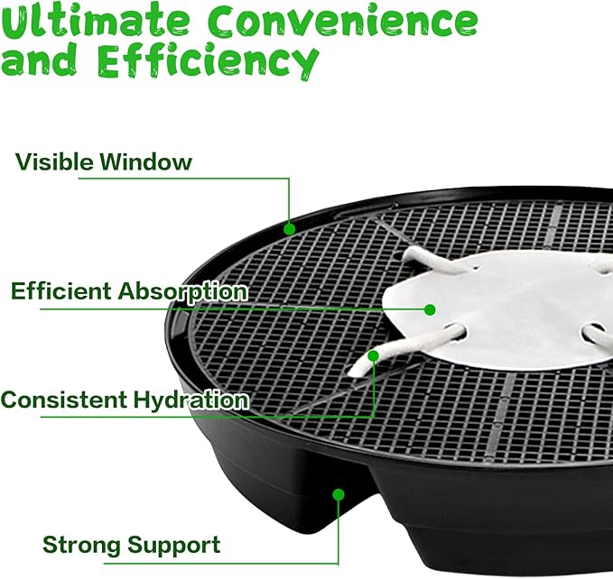 Bekith 4 Pack Self Watering Fabric Pot Base, Auto-Irrigation System Plant Saucer for 5 Gallon Fabric Pots, Auto Watering Plant Water Tray for Indoor Grow Tents, Greenhouses, Outdoor Gardens