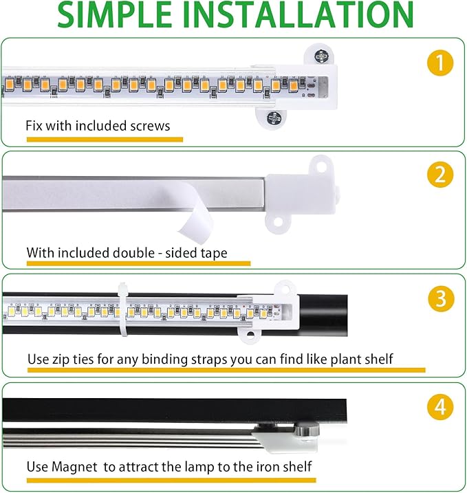 RWNTAO LED Plant Growing Lamp, 3000K Full Spectrum Grow Light Strips for Indoor Plants with 3/9/12H Timer & 10 Dimmable Levels, Sunlike Grow Light for Green House Hydroponics Succulent