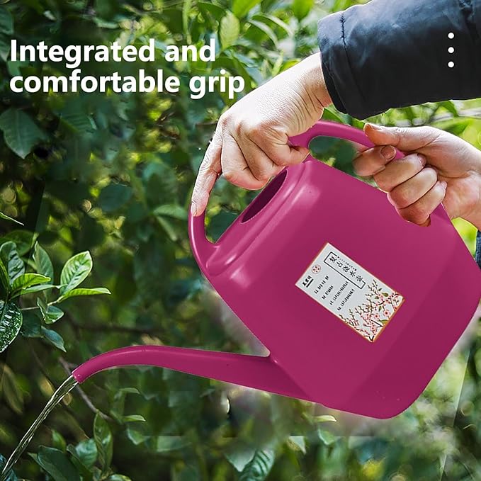 1 Gallon Long Spout Plastic Watering Can with Handle Lightweight Large Watering Can for Garden Flower House Office Indoor Plants Succulent Bonsai