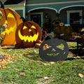 Halloween Garden Stake Rusty Funny Pumpkin Pattern Halloween Party Yard Metal Decor Gifts for Day of The Dead,Black