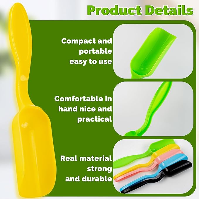 20 Pcs Colorful Mini Shovel, Plastic Mini Gardening Shovel Spoons Soil Scoops, Small Mini Potting Scoop Plant Flower, Coffee Beans, Transplanting Succulents Tools (Colorful)