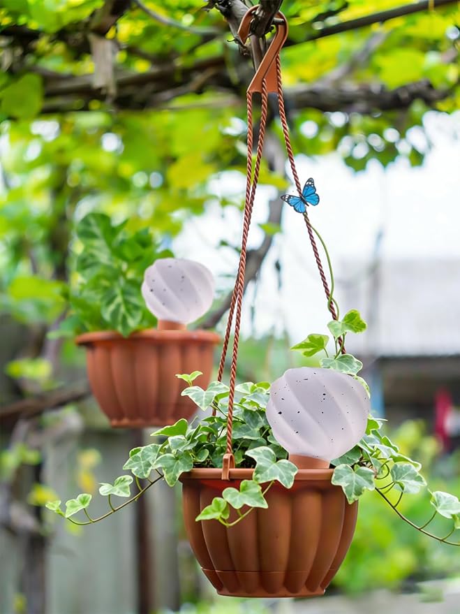 Kalolary 4PCS Plant Watering Globes Self Watering Stakes Terracotta Drip Water Stakes﻿ Irrigation Watering Bulbs for Pot, Indoor, Outdoor, Vacation ﻿(White Conch)