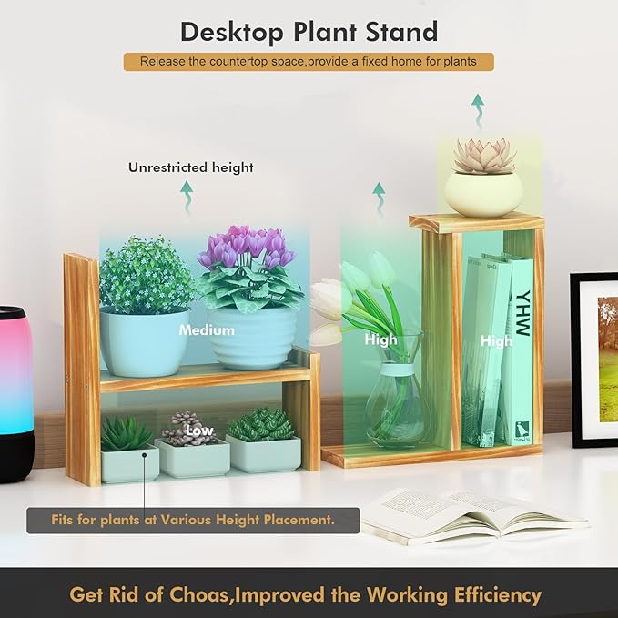 Small Table Top Plant Shelf,3 Tiered Windowsill Wood Plant Stand Indoor,Narrow Space Succulent Pot Stand Flower Rack for Bay Window Ledge (Wood Oil Coating)