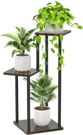 Oppro 3 Tier Plant Stand Indoor Outdoor, Wood Metal Flower Shelf Pot Holder Clearance, Tall Multiple Plants Corner Rack Aesthetic Organizer for Patio Orchid Office Porch Living Room Garden, Black Oak