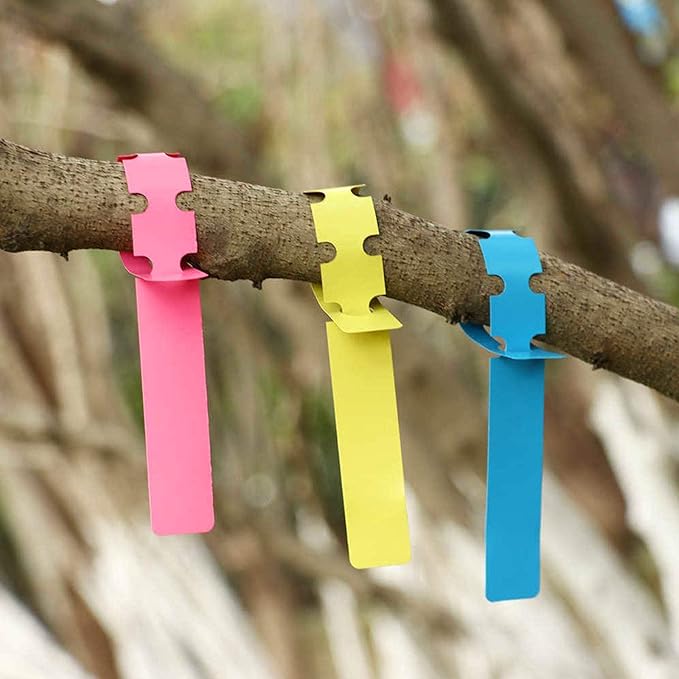 ZOENHOU 1200 PCS 6 Colors Plastic Plant Tags, Adjustable Wrap Around Plant Hanging Tree Tags Nursery Garden Labels, Plant Labels for Garden