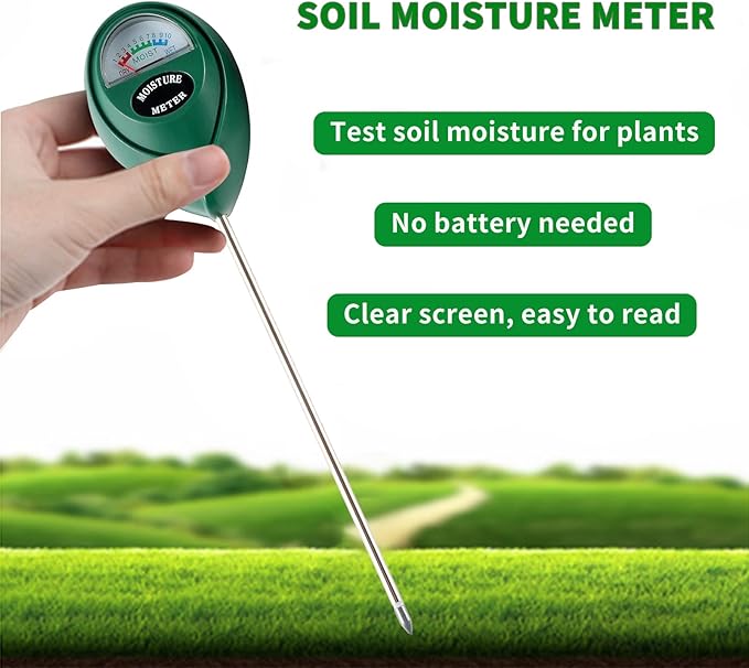 Soil Moisture Meter, 2 Pack Plant Water Meter Soil Meter Moisture Sensor Hygrometer for Indoor Outdoor Plant Care,No Battery Needed(Green)