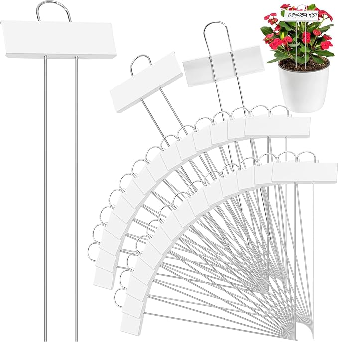 Foraineam 30 Pack Metal Plant Labels Plant Tags Weatherproof Planting Seedling Stake Signs Nursery Tags Large Iron Garden Markers