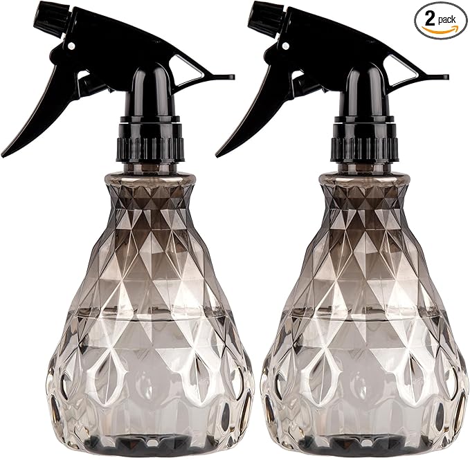 wugongshan 2 Pcs Spray Bottles, 500 ml/17 oz Empty Water Spray Bottles, Plastic Reusable Adjustable Mist Sprayer Squirt Bottles Containers Refillable for Cleaning Solutions, Gardening, Plants (Grey)