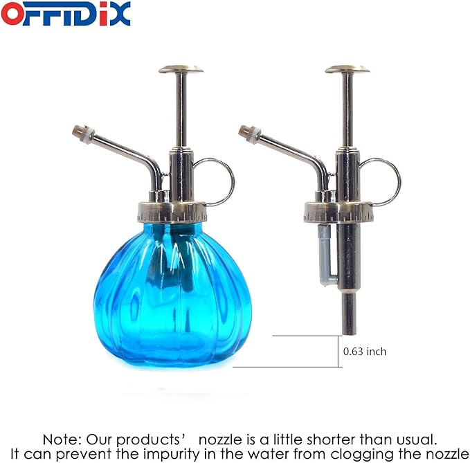 OFFIDIX Glass Plant Mister Watering Spray Bottle(Light Blue),Sprayers Watering Nozzles Replacement for Plant Mister Spray Bottle