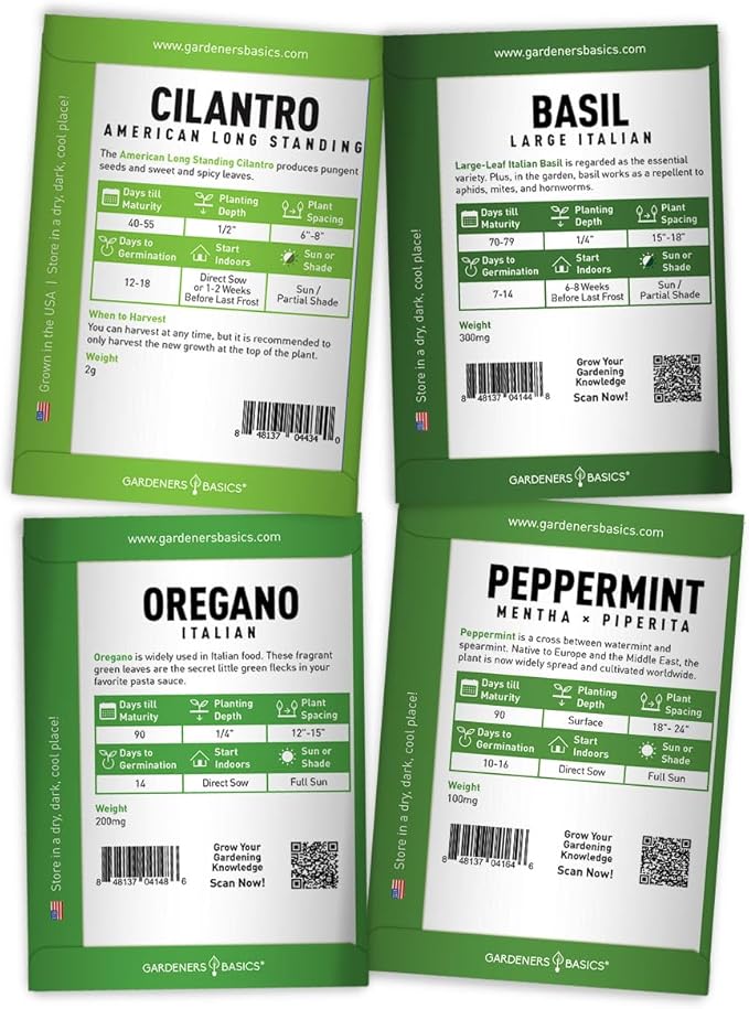8 Herb Seed Starter Kit – Grow a Variety of Fresh Culinary Herbs – Non-GMO Heirloom Seeds, Complete Indoor & Outdoor Grow Kit, Perfect for Home Gardens & Cooking