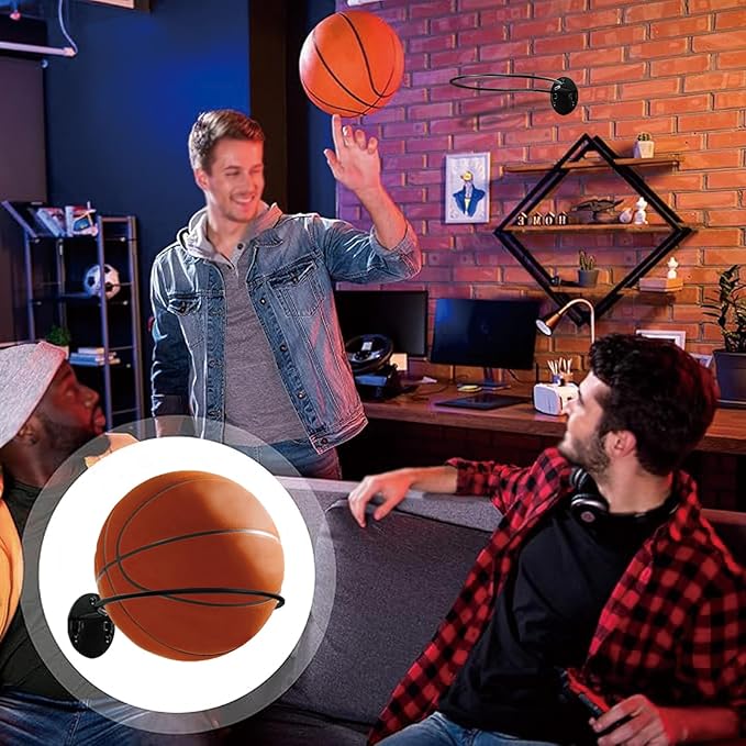 Wall Mount Round Holder - Hanging Planter for Indoor Plants & Display Stand for Basketball Football Sports Ball, Decorative Shelf for Room, Teen Boys Men Bedroom Wall Decor (1)