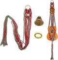 Macrame Ukulele Hanger Wall Mount for Christmas - Handwoven Holder for Soprano Ukulele, Boho Wall Decor, Natural Cotton Rope with Protective Padding