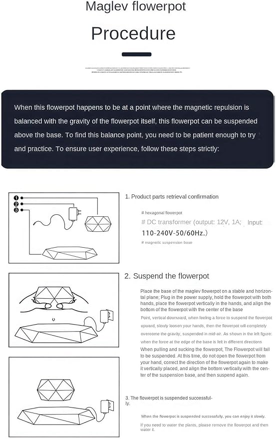 Magnetic Levitation Planter,Floating Plant Pot - Levitation Air Bonsai Pot , Innovative Technology Levitation Planting, Magnetic Levitation Potted Plant Home Decoration, Good Choice For Gift " ( Color