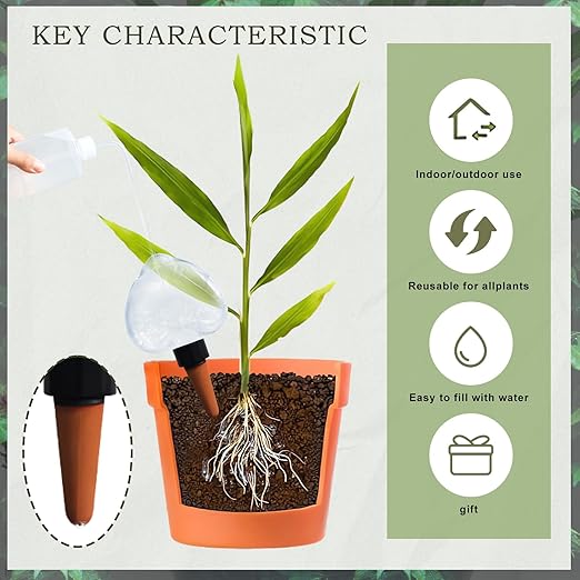 Heart2-shaped Self Plant Watering Globes-4 Top Fill Automatic Planter Watering Insert with Slow Release-Watering drip Irrigation Device for Indoor and Outdoor Plants.