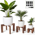 Pinkunn 3 Pcs Wood Plant Stand Indoor Plant Stand for 3-12 Inch Pots Mid-century Modern Plants Stool Plants Pot Holder Home Decor for Balcony Living Room Office Courtyard Detachable(Classic Style)