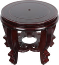 DOITOOL Large Plant Stool Wood Planter Stand Round Wooden Fish Tank Stand Oriental Style Indoor Plant Stand Wooden Display Base