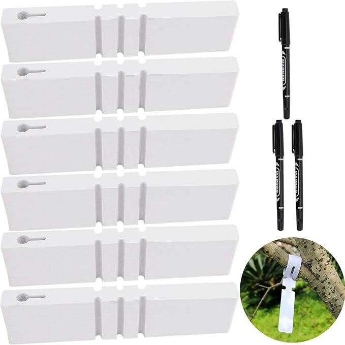 ZOENHOU 1200 PCS Plastic Plant Tags, White Adjustable Wrap Around Plant Hanging Tree Tags Nursery Garden Labels, Plant Labels for Garden