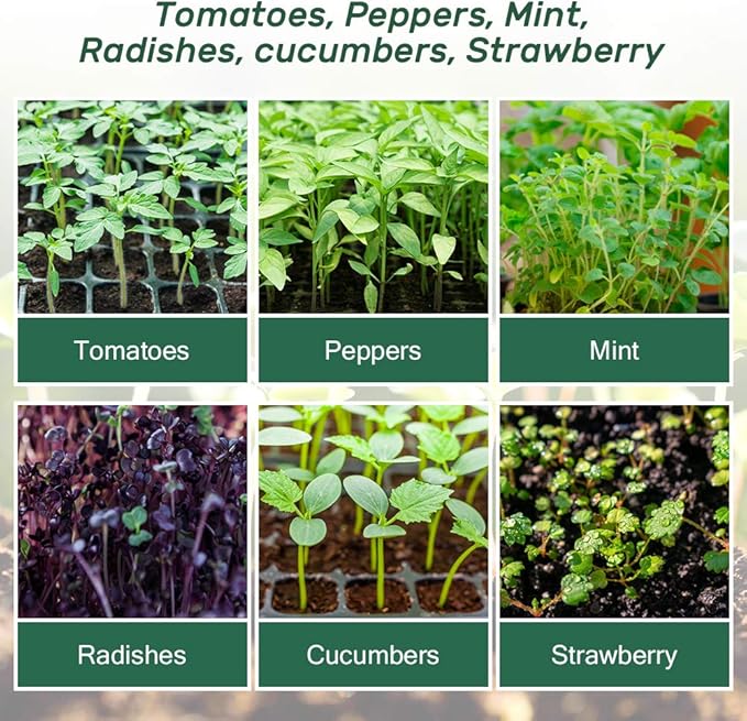 Bonviee 10 Packs Seed Starter Trays, Seed Starter Kit with Adjustable Humidity Dome