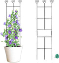 2 Pack 30'' Plant Trellis for Climbing Plants Indoors, Metal Garden Trellis for Potted Houseplant, Rustproof Plant Support for Ivy, Vines, Pothos, Hoya and Flower, Black
