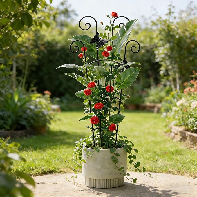 Metal Garden Stake for Potted Climbing Houseplants Supported Indoor Outdoor Metal Plant Indoor Stackable Plant Houseplant Small Supported for Potted