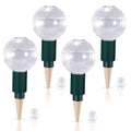 Soilagua 12 oz Plant Watering Globes Top Fill, Clear Glass Water Bulbs with Terracotta Spikes Stake, Vacation Slow Release Self Watering Planter Insert, Automatic Drip Device, 4 Pack