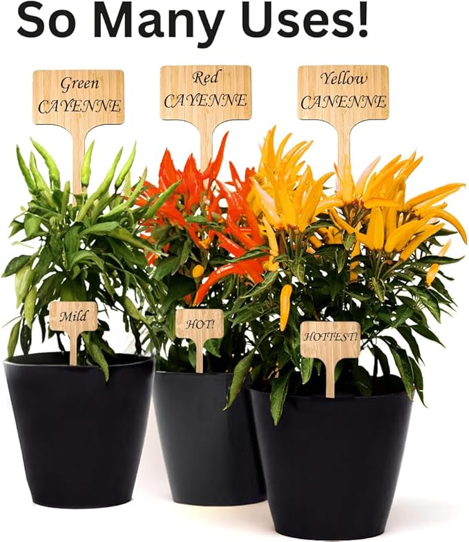 100 Pcs Large 8" Tall Garden Markers Label Plant Signs Easily Identify Plants