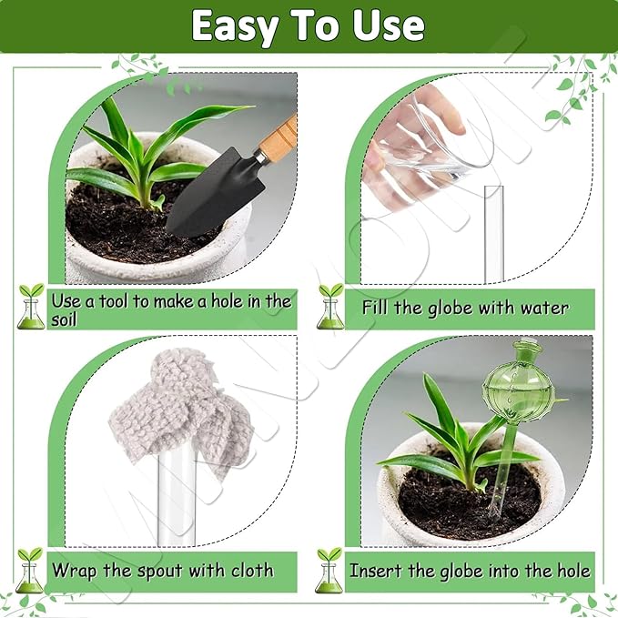 Plant Watering Globes Stakes, Joyeee 3pcs Self Watering Colorful Glass Plant Watering Devices Automatic Watering Bulbs Vacation Plant Waterer for Outdoor Indoor Garden Plants