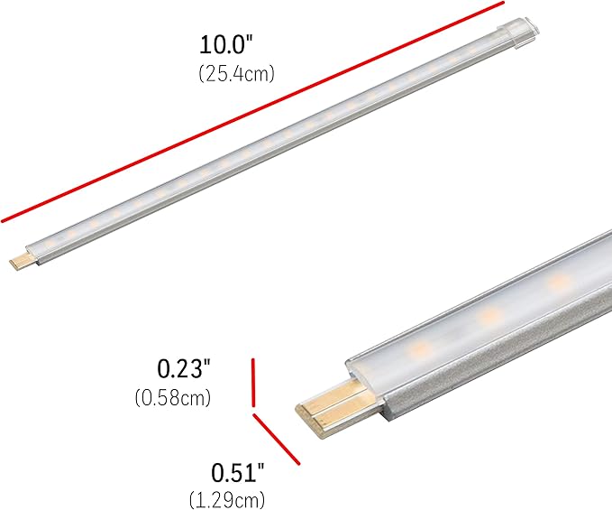 UltraPro 10in. Linkable LED Bright Strips, 6 Pack, 1650 Lumens, 2700K Warm White Light, Low Voltage, Under Cabinet Lighting, Strip Light, Flat Plug, Grow Lights for Indoor Plants, 44415