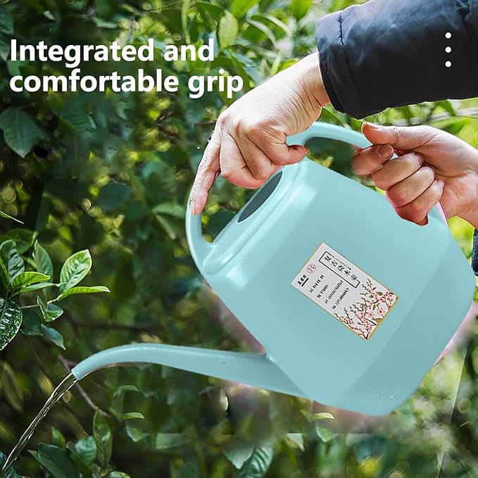 1 Gallon Long Spout Plastic Watering Can with Handle Lightweight Large Watering Can for Garden Flower House Office Indoor Plants Succulent Bonsai