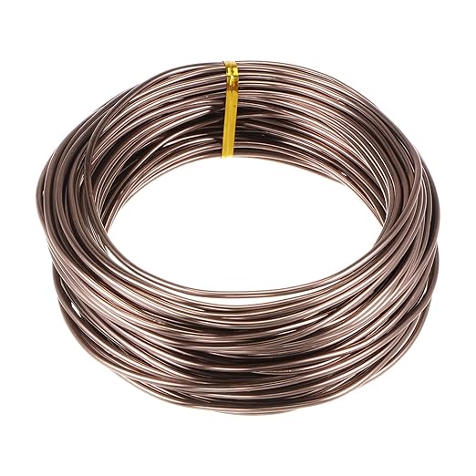 HARFINGTON Bonsai Training Wire 2.5mm Total 20mm 66 Feet Anodized Aluminum Wire Corrosion Resistant Garden Wire for Plants Bonsai Trees Shaping Bending Indoor, Brown