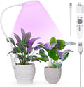 Full Spectrum Grow Lights for Indoor Plants, Clip On Plant Lights for Indoor Growing with 4/8/12H Timer, 3 Light Modes, 10 Dimmable Levels, Adjustable Gooseneck, Remote Control