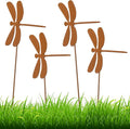 Maxdot 4 Pcs 23.6 Inch Dragonfly Garden Stakes Decor Metal Dragonfly Outdoor Decor Plant Stakes Decorative Outdoor Lawn, Plants Decorative Stake for Lawn Pathway Patio Garden Yard