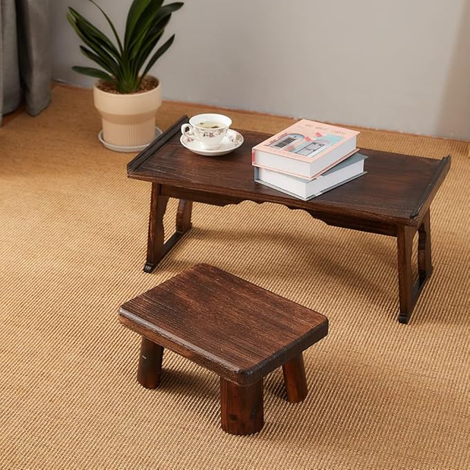 Wooden Stool, Bedside Step Stool, Step Ladder for Kitchen & Bathroom, Foot Rest Stool, Super Sturdy Hold Up to 500 LBS