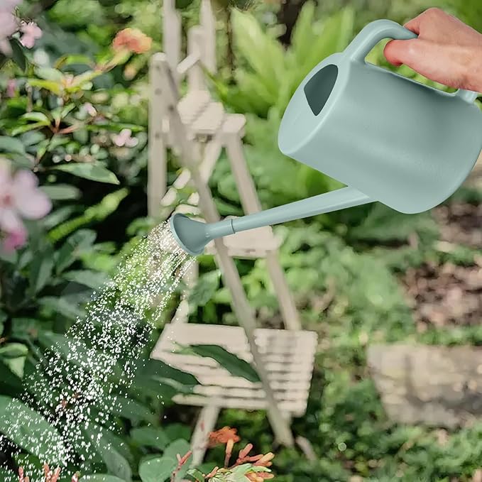 ZXJ Grip Plant Watering Can - for Indoor and Outdoor Home Garden Plants - with Long Spout - Light Green - 1/2 Gallon
