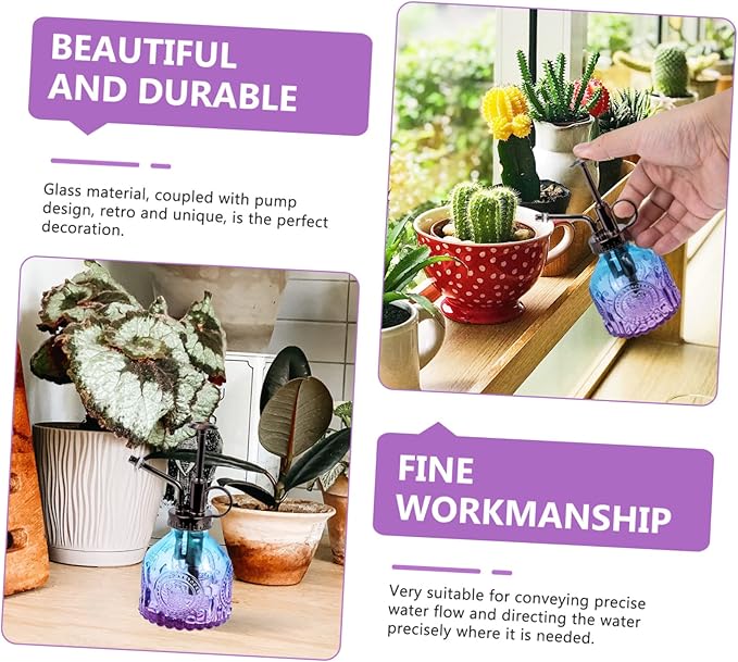 Mikikit Refillable Small Watering Can Garden Sprayer Bottle Vintage Decor House Warming
