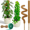 28 Inch 2 Pack Bendable Moss Pole Monstera Plant Support | Plant Stakes for Indoor Plants | Coconut Fiber Moss Poles for Climbing Plant| Handmade Coco Coir Plant Sticks for Potted Plants