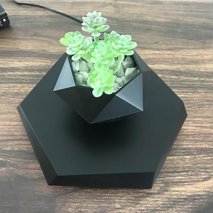 Magnetic Levitation Floating Plant Pot - Rotating Succulent Planter for Home, Living Room, Office Desk Decoration
