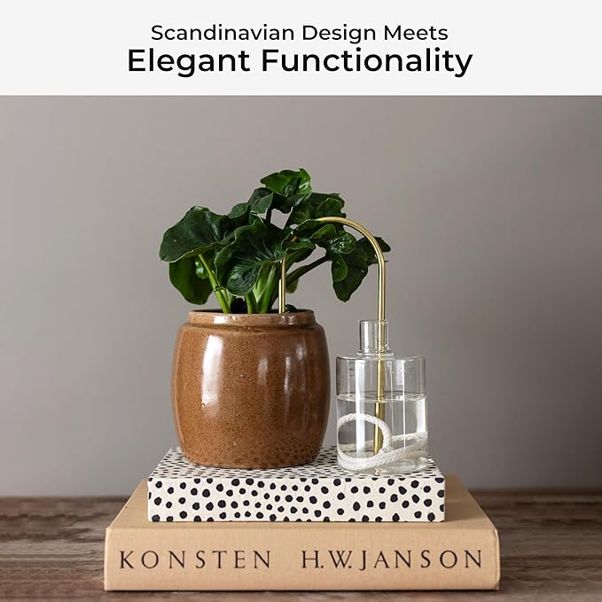 Beautiful Self-Watering Wick System for Effortless Plant Care, Automatic Drip Irrigation, Sustainable & Stylish Scandinavian Design, Ideal for House Plants (S, Klein Blue)