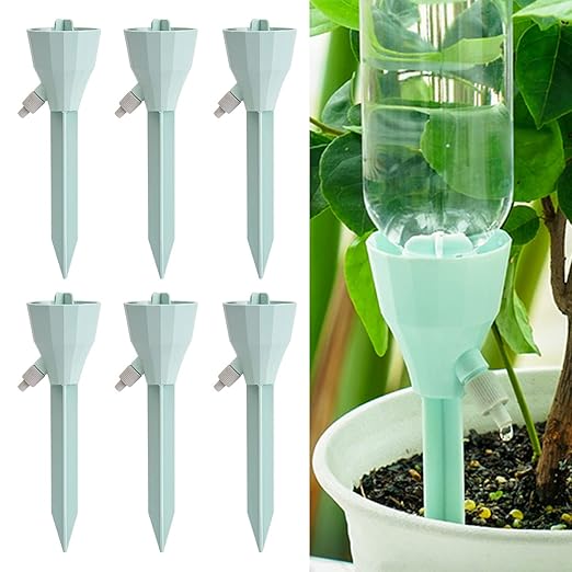 New Upgraded Plant Self Watering Spikes,Adjustable Plant Watering Devices with Slow Release Control Switch Water Dripper,Watering Planter Insert,Automatic Plant Waterer for Vacations (6)