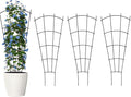 Thealyn 4 Pack 24" Metal Plant Trellis for Pots & Garden Beds, Rustproof Support for Indoor Outdoor Climbing Plants, Vines, Flowers, Fan Shaped, Black