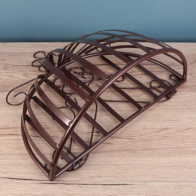 YARNOW Wall Mounted Planter Basket European Style Iron Flowerpot Rack Semicircular Plant Pot Holder for Balcony Garden Porch Windowsill Decoration 20.9X13.8X6.3 Inches