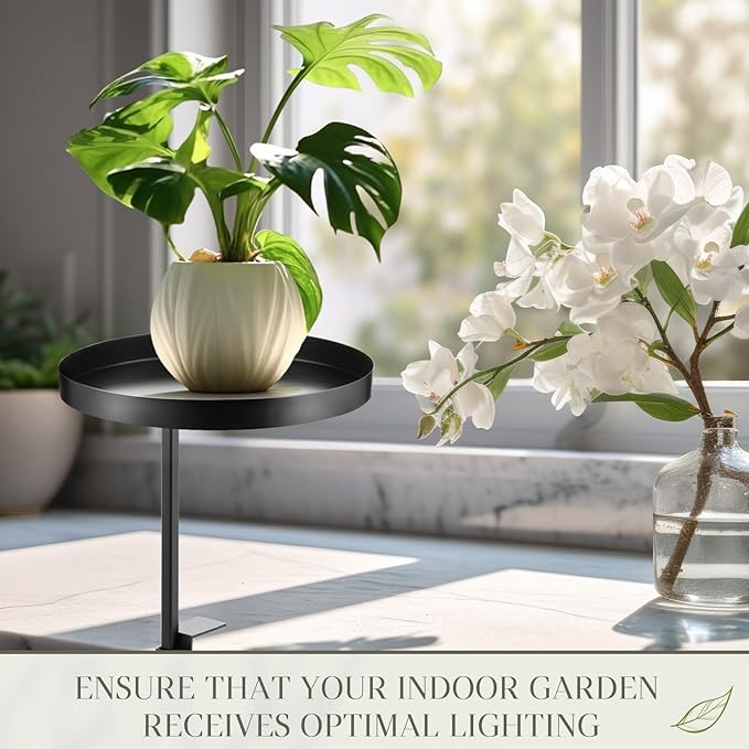 Teenyyou 1 Pcs Window Sill Plant Shelf 5.7''D x 12.4''H Adjustable Window Shelf Windowsill Clamp Tray for Indoor Plants Metal Windowsill Extension Tray Planter Floating Shelves for Indoor Outdoor