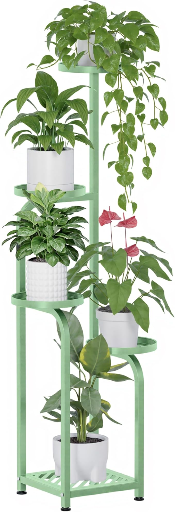 TOSKING 5 Tier Tall Plant Stand Indoor Outdoor,Anti-Tip Plant Stand indoor, Wide Base for Pots, Child and Pet Friendly,Heavy Duty Corner Shelf for Plants & Decor, Space Saving ,Tiered Metal Flower Pot Stand for Balcony, Garden, Living Room, Patio ( Sag...