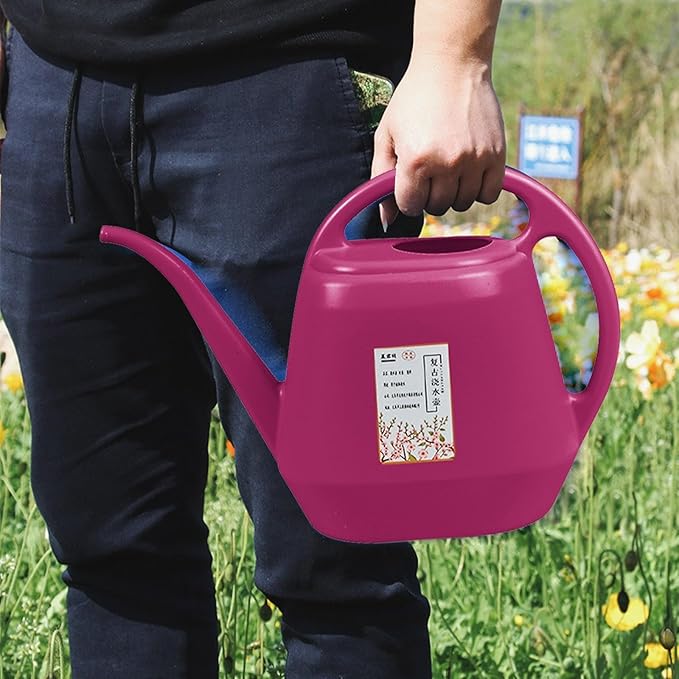 1 Gallon Long Spout Plastic Watering Can with Handle Lightweight Large Watering Can for Garden Flower House Office Indoor Plants Succulent Bonsai