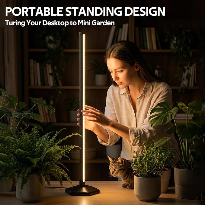 Plant Grow Lights with Timer, 72 LEDs Full Spectrum Grow Lights for Indoor Plants 23 Inch Desk Standing Grow Lights 3 Light Modes 5-Level Dimmable Auto On Off