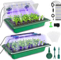 MQUPIN 80-Cell Seed Starter Tray with Grow Light, 2-Pack Adjustable Brightness Seed Starter Kit with Humidity Dome,Smart Timer,Watering Sprayer,Seeder,Plant Germination Kit for Seeds Growing