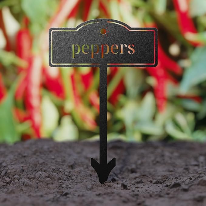 Herb Garden Markers Plant Labels - Customized Metal Gardens Labels Plant Markers Signs for Vegetables - Garden Tags Plant Name Stakes (6 PCS)