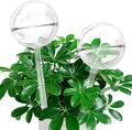 Self Watering Globes, Glass Clear Plant Watering Globes, Self Watering Planter Insert for Indoor & Outdoor Potted, Self Watering Planter Insert Spikes Devices for Everyday or Vacation Use, 2 Pack