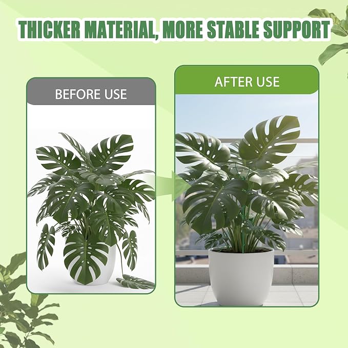 10Pcs Stackable Monstera Plant Support Stakes, Indoor Climbing Poles with Clips and Ties for Potted Plants and Pothos