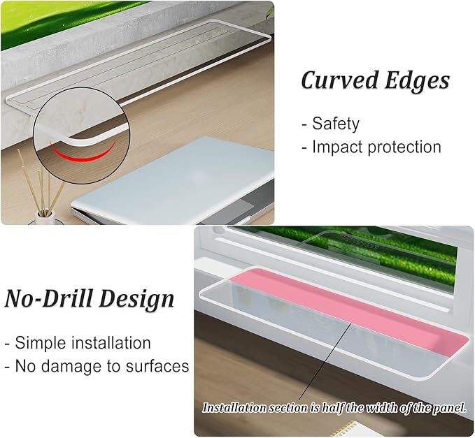 Transparent Acrylic Window Sill Extender Board, Replacement Window Sill Extension Plate Tableware Rack, No Drill Window Sill Ledge Plants Stand(35x20cm (13 3/4" x7 7/8"))